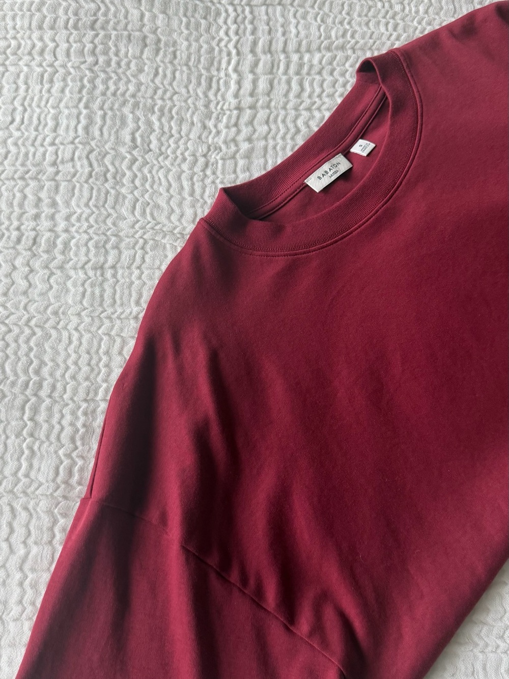 Aritzia Babaton Burgundy Matching Set | Oversized Tee & Side Stripe Track Pants - Picture 5 of 5